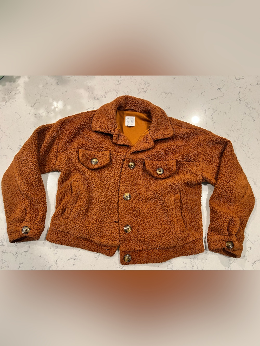 Women’s Cozy Sherpa Jacket - Rust Orange